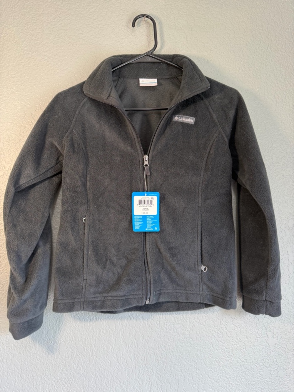 Columbia Kids Charcoal Gray Full‑Zip Fleece Jacket